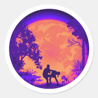 クラフマガ武術アーツグローインキックフルムーンオレンジ ラウンドシール