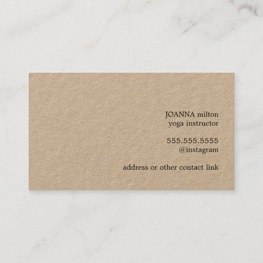 クラフミニマルトブルーロータスヨガ 名刺 (裏面)