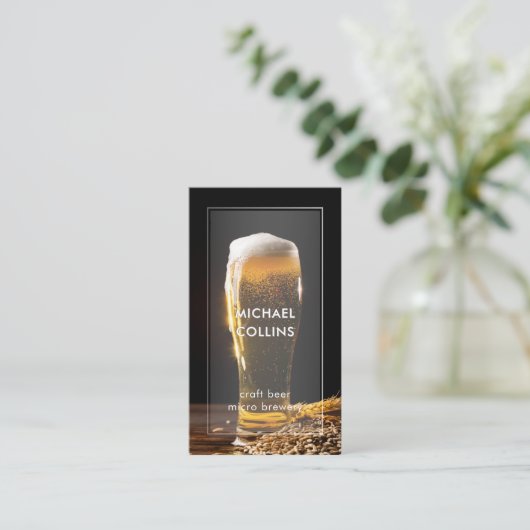 クラフモダンエレガントト醸造用ビールカスタムQR 名刺 (スタンド正面)