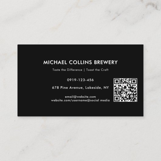 クラフモダンエレガントト醸造用ビールカスタムQR 名刺 (裏面)
