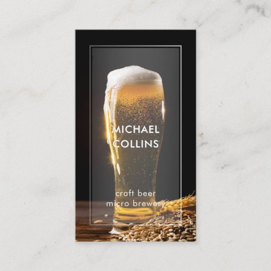 クラフモダンエレガントト醸造用ビールカスタムQR 名刺 (正面)