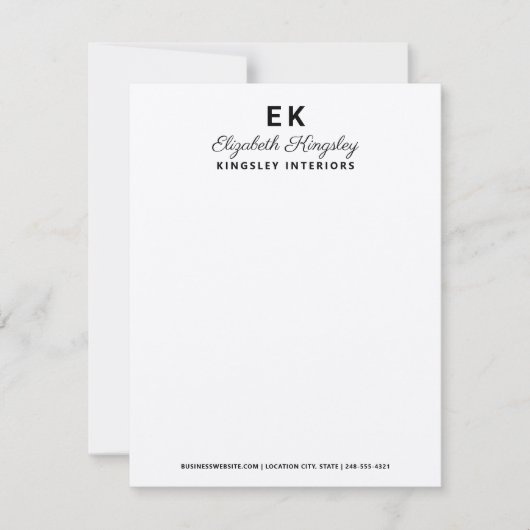 クラフモダンエレガント名前をカスタムするとビジネス ノートカード (正面)