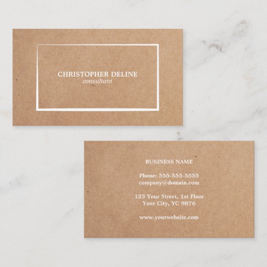 クラフモダンエレガント紙ホワイトコンサルタント 名刺 (正面/裏面)