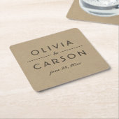 クラフモダントとブラック結婚ズモノグラム スクエアペーパーコースター (アングル)