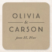 クラフモダントとブラック結婚ズモノグラム スクエアペーパーコースター (正面)