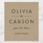 クラフモダントとブラック結婚ズモノグラム ワインラベル (シングルラベル)