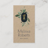 クラフモダントグリーンリ美容師名刺 名刺 (正面)