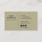 クラフモダントコンテンポラリー赤面バラピンク葉 名刺 (裏面)