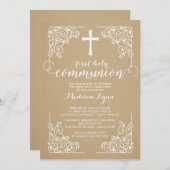 クラフモダントファーストホーリーコミュニオン招待状 招待状 (正面/裏面)