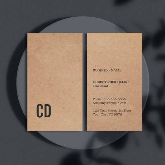 クラフモダント紙（印刷）ブラックモノグラム 名刺