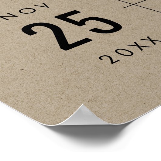 クラフモダント素朴タイポグラフィ結婚の歓迎 ポスター (角)