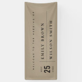 クラフモダント素朴タイポグラフィ結婚の歓迎 横断幕 (縦)