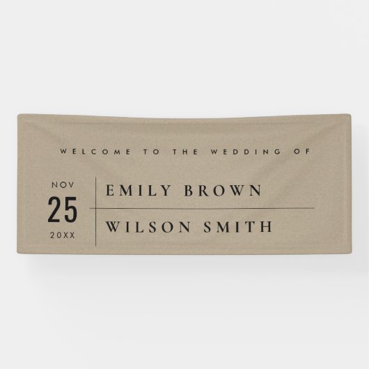 クラフモダント素朴タイポグラフィ結婚の歓迎 横断幕 (横)