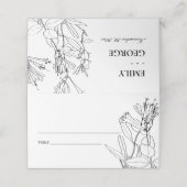 クラフモダント黒白ラインスケッチフローラ プレイスカード (外部開封)