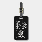 クラフ保トに穏やかなニット/クラウンロゴ{Dark} ラゲッジタグ (正面縦)