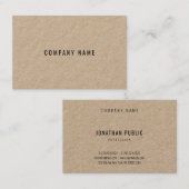 クラフ実在ト紙エレガント会社モダンテンプレート 名刺 (正面/裏面)