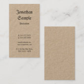 クラフ実在紙ノスタルジッククラシックヴィンテージプレーン 名刺 (正面/裏面)