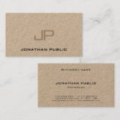 クラフ実在紙モノグラエレガントムモダンシンプル 名刺 (正面/裏面)