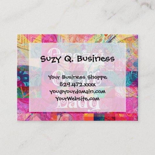 クラフ熱狂するトレディーカラフル・パターン鮮やか・クラフティング 名刺 (正面)