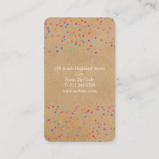 クラフ素朴ス結婚紙吹雪ボースタイリッシュホ 名刺 (裏面)