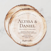 クラフ素朴ズ結婚ウッドカットグレインカスタム 招待状 (正面/裏面)