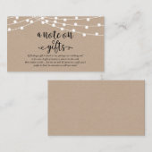 クラフ素朴トの紐灯，贈り物のメモ エンクロージャーカード (正面/裏面)