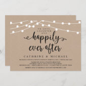 クラフ素朴トの駆け落ち場のフ結婚ァームストリングライト 招待状 (正面/裏面)