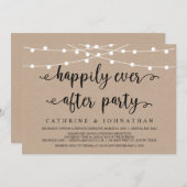 クラフ素朴トの駆け落ち場のフ結婚ァームストリングライト 招待状 (正面/裏面)