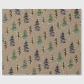クラフ素朴トウィンターウッドランドトウスプルースツリーズマット ラッピングペーパー (フラット)