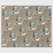 クラフ素朴トウィンターホース名前をカスタムする&気持ち ラッピングペーパー (フラット)