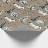 クラフ素朴トウィンターホース名前をカスタムする&気持ち ラッピングペーパー (角)