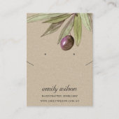 クラフ素朴トオリーブ動物のイヤリングネックレス展示 名刺 (正面)