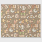 クラフ素朴トオールエスニティヴィンテージベビー&フレンズ ラッピングペーパー (フラット)