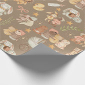 クラフ素朴トオールエスニティヴィンテージベビー&フレンズ ラッピングペーパー (角)