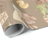 クラフ素朴トオールエスニティヴィンテージベビー&フレンズ ラッピングペーパー (ロールコーナー)