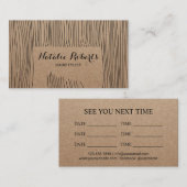 クラフ素朴トカスタムヘアカラー美容師サロン 予約カード (正面/裏面)