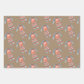 クラフ素朴トクリスマスストッキング雪だるま&ジャミー ラッピングペーパーシート (正面3)