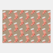 クラフ素朴トクリスマスストッキング雪だるま&ジャミー ラッピングペーパーシート (正面)