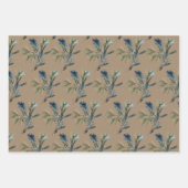 クラフ素朴トクリスマスブーケススプリグ&ポジズ ラッピングペーパーシート (正面3)