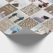 クラフ素朴トクリスマス個人用コラージュ写真 ラッピングペーパー (角)