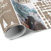 クラフ素朴トクリスマス個人用コラージュ写真W ラッピングペーパー (ロールコーナー)