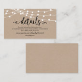 クラフ素朴トストリングライト,結婚の詳細のWebサイト エンクロージャーカード (正面/裏面)