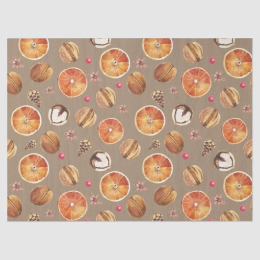 クラフ素朴トドライオレンジスライススパイス&クローブ  薄葉紙 (正面)