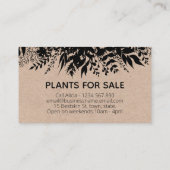 クラフ素朴トブラックブーケ自家生育植物子供部屋 名刺 (裏面)