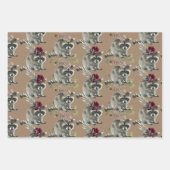 クラフ素朴トベビーのパーティー用のタヌキ ラッピングペーパーシート (正面2)