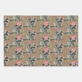 クラフ素朴トベビーのパーティー用のタヌキ ラッピングペーパーシート (正面)