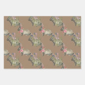 クラフ素朴トベビーウサギのパーティー ラッピングペーパーシート (正面3)