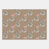 クラフ素朴トベビーウサギのパーティー ラッピングペーパーシート (正面2)