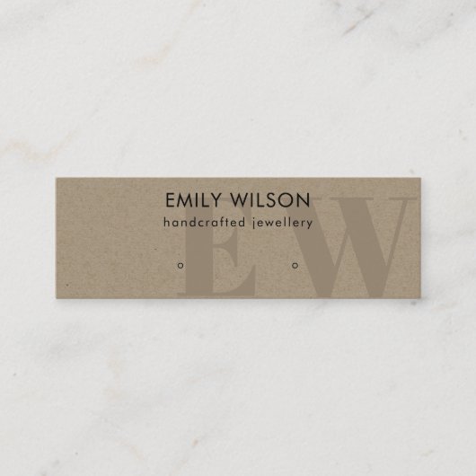 クラフ素朴トモノグラムスタッドイヤリングディスプレイ スキニー名刺 (正面)