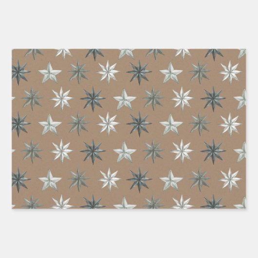 クラフ素朴トヴィンテージスカンジナビア金属星団 ラッピングペーパーシート (正面)